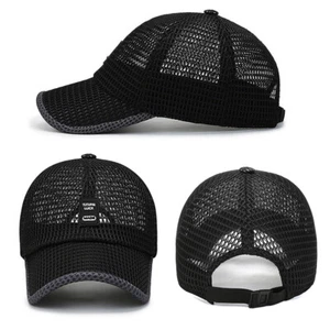 Men Dad Summer Snapback Cap Mesh Baseball Cap Outdoor Sun Golf Breathable Hat - Picture 1 of 18