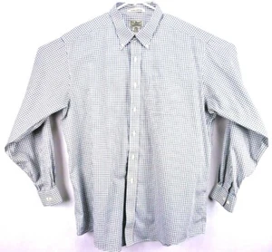 L.L. Camisa Bean para hombre talla XL manga larga con botones blanca/azul/negra a cuadros - Imagen 1 de 8