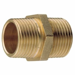 Pezón hexagonal cónico igual de latón 3/8" BSPT - Imagen 1 de 1