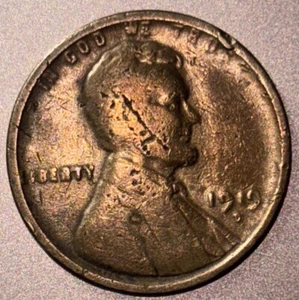 1919 D Lincoln Cent Wheat Penny Die Crack Error Obverse Through Reverse - Picture 1 of 4