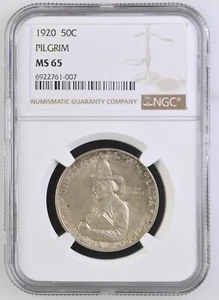 1920 Pilgrim Commem Half Dollar NGC MS65 - Picture 1 of 2