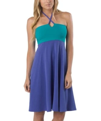 NWT prAna Solana Convertible Dress Halter Strapless or Skirt, Sail Blue womens L - Image 1 of 4