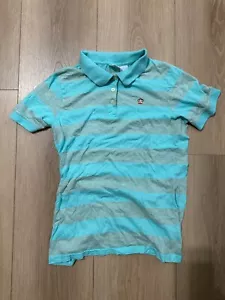 Paul Frank Julius Womens/Teen Teal/Gray Polo Shirt Monkey Logo Size L - Picture 1 of 5
