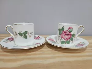 Wedgwood Charnwood Fine Bone China Demitasse Cup & Saucer Set - 2 Sets - Picture 1 of 5