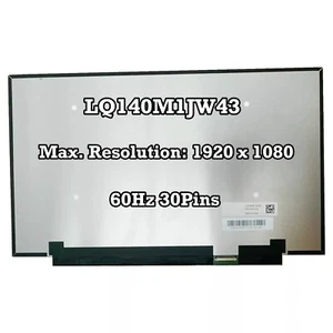 LQ140M1JW43 1920x1080 FHD EDP 30pins IPS 60Hz LCD Screen Replacement Display - Picture 1 of 2
