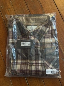 Legendary Whitetails Men's Buck Camp Flannel Shirt NEW L/T BURGUNDY TAN PLAID - Picture 1 of 4