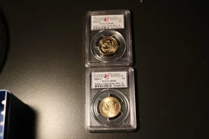2009 P & D Native Sacagawea Dollar 2 Coin Set $1 PCGS SP68 Position A Satin - Picture 1 of 2
