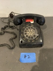 Vintage Black Desk Telephone Rotary Dial Parts Repair Untested #2 - Picture 1 of 15
