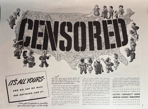 Electric company Under Business Mgmnt Segunda Guerra Mundial censurado japonés nazi anuncio impreso de colección 1942 - Imagen 1 de 1