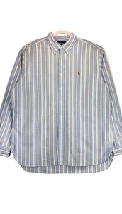 Ralph Lauren Polo Herren CLASSIC FIT blau & gelb gestreiftes Oxford Hemd XL - GEREINIGT - Bild 1 von 8