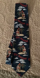 Große Hunde Krawatte Herren Big Kahuna Handarbeit Seide Surfer Insel Kokosnuss Palme - Bild 1 von 2