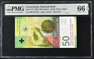 Switzerland 50 Franken 2020 P 77 f Steiner Maechler Gem UNC PMG 66 EPQ - Picture 1 of 3