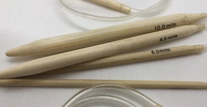 Bambus-Rundstricknadel, 80cm lang,in den Stärken 4, 6, 8 oder 10mm Freie Auswahl - Bild 1 von 5