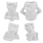  4 Pcs Skull Pot Decor Pots for Indoor Plants Pen Holder Skeleton