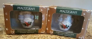 NIB Pfaltzgraff Christmas Heritage Snowman (2000) Ornament/Adornment - Set of 2 - Picture 1 of 11