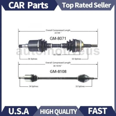 Rear Left Rear Right CV Axle Shaft 2X TrakMotive For Pontiac Fiero 1985 1986 - Image 1 of 3
