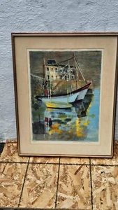 GEORGES LAMBERT 1919-1998 VINTAGE LITHOGRAPH 1962 SIGNED NUMBERED SAILBOATS - Picture 1 of 7