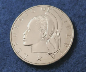 1968 Liberia 50 Cents - Gorgeous UNC Coin - Low Mintage - See Pictures - Picture 1 of 3