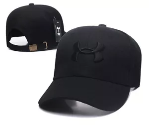 Under Armour Black Logo Baseball Cap Outdoor Sports Hat Adjustable Men's Black - Picture 1 of 1
