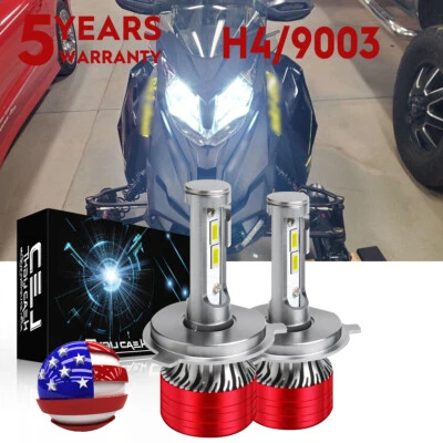 2x 9003/H4 CSP LED 6000K Headlight Bulbs For For Arctic Cat XF 9000 2014-2018 - Image 1 of 4