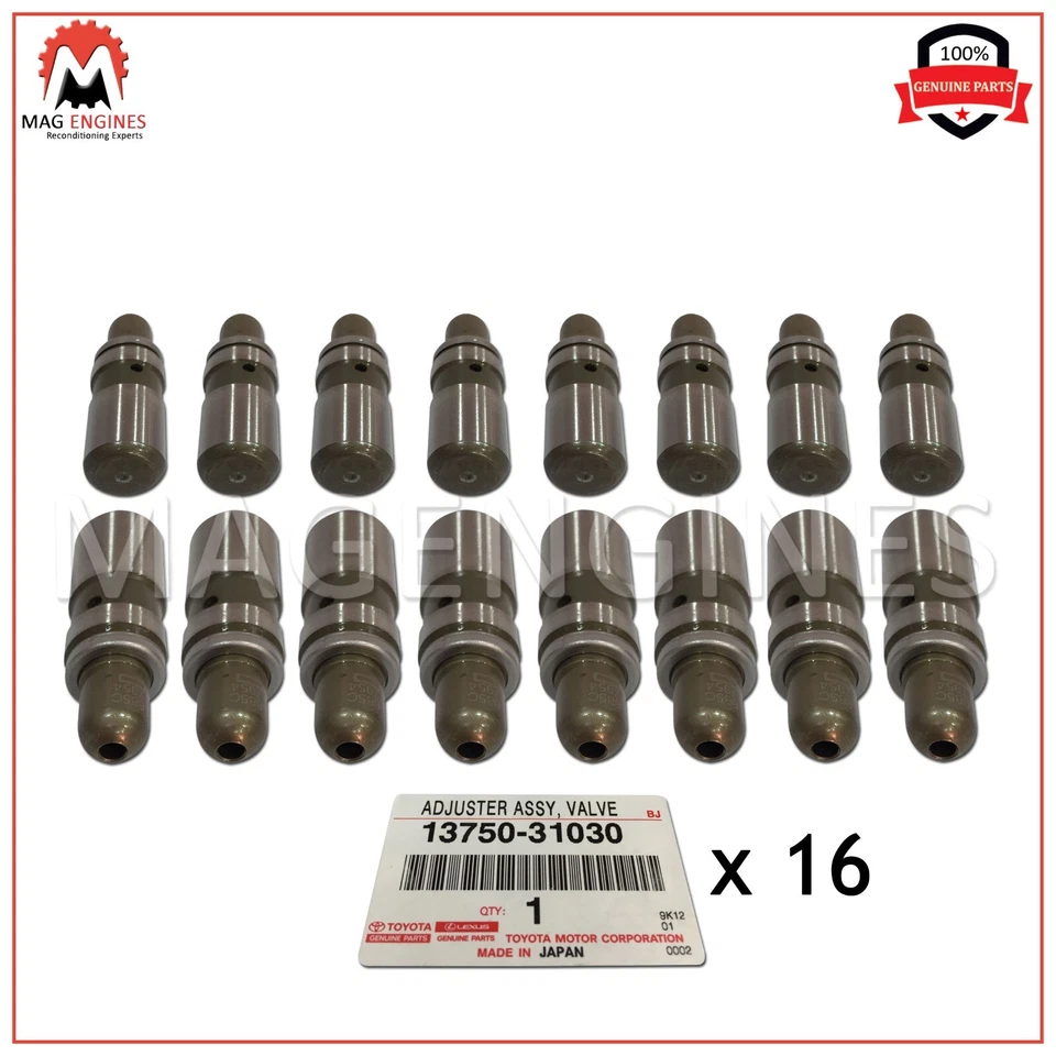 13750-31030 x 16 TOYOTA GENUINE ADJUSTER ASSY, VALVE LASH 1AR-FE 2AR-FE/FXE - Image 1 of 1