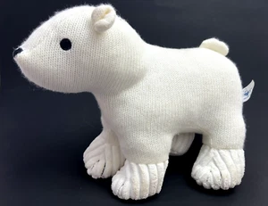 Hug Fun White Knit Minky Polar Bear 9" Plush Embroidered Eyes Nose 2016 - Picture 1 of 8