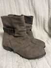 Hot Tomato Grey Brown Zip Up Western Style Bootie Boot Size 8m Dance Country