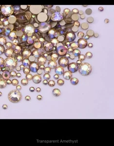 30 x Transparent Amethyst AB SS 10 Glass Crystal Strass Rhinestones. non hotfix - Picture 1 of 5