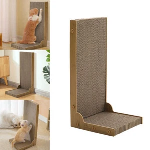 L Shape Pet Cat Scratching Board Indoor Corrugated paper Wear-resistant Toy uk - Picture 1 of 26