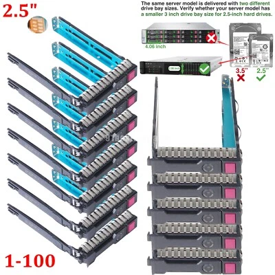 Lot for HP G8/G9/G10 2.5" SFF Caddy Tray DL360 DL380 DL160 Gen8 Gen9 Gen10 - Image 1 of 4