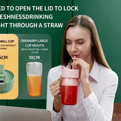 Mini Frullatore Con Cannuccia Ricaricabile Mixer Succhi Frutta  Portatile 450ML - Immagine 1 di 4