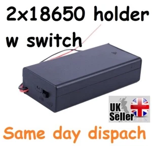 3.7V 2 x 18650 Battery DC Holder Storage Box Case With Cable ON/OFF Switch UK - Picture 1 of 11