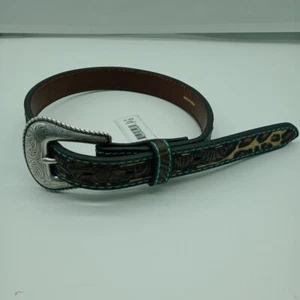 New Ariat Girl's Leopard Print Western Belt - Picture 1 of 6