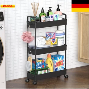 SOLEJAZZ Rollwagen, Küchenwagen mit 3 Ebenen, Schmale Rollwagen Nischenregal ... - Bild 1 von 9