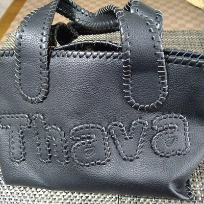 Samantha Thavasa 25th Anniversary 2Way Leather Tote Bag Black Red Gingham Mint - Image 1 of 4