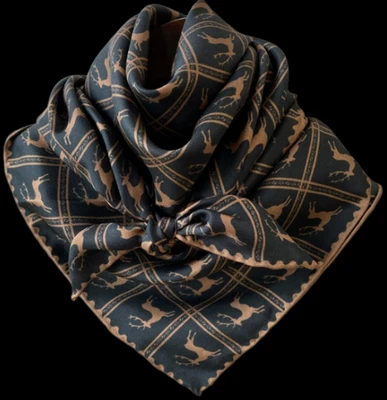 100% Seda 26" Sarga Cuadrada Bufanda Hombres Mujeres Pañuelo Envolvente Negro Beige SC45-3 Foto 1 de 4