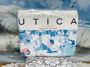 Utica J.P Stevens King Fitted Sheet Monet Floral Percale New/Sealed - Picture 1 of 5