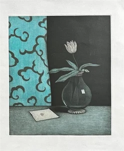 Tomoe Yokoi - Signed Mezzotint - Ace Of Hearts - Japanese Artist - 62/100 - Bild 1 von 6