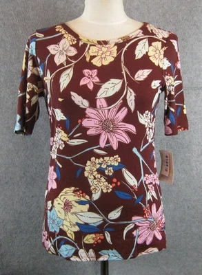 Blusa Top LuLaRoe Gigi Marrón Rosa Floral Mediana Nueva con Etiquetas Foto 1 de 4