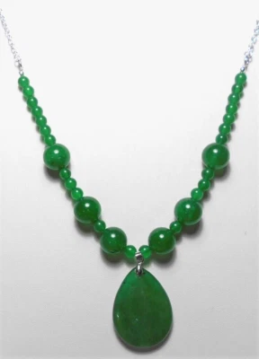 Collar/cuentas de cuarcita verde de 21", hecho a mano Foto 1 de 2