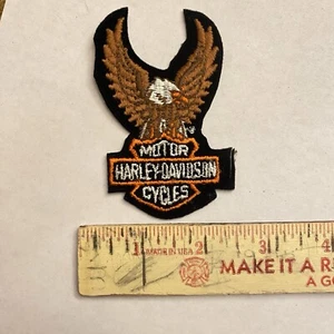 Vintage Harley Davidson Patch Motorcycle Club HOG Eagle Logo American Biker Shop - Picture 1 of 2