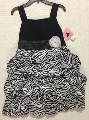 NEW AMYS CLOSET GIRLS DRESS FANCY BLACK AND WHITE PLUS SIZE 14.5 NWT $60 - Image 1 of 4