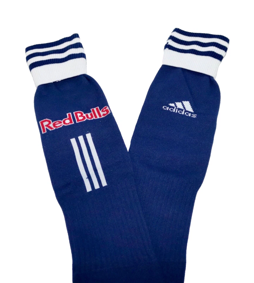Calcetines New York Red Bulls ADIDAS MLS Extreme Cojín BNWT OS Rayas Blancas Foto 1 de 4