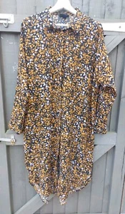 Monki Shirt Dress Large Black Orange Grey Women's Ladies Long - Picture 1 of 8