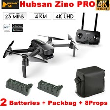  Hubsan Zino Pro 4.5KM Wifi FPV RC Drone W/4K Camera 3-Axis Gimbal+2Battery+Bag