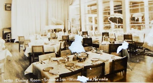 RPPC SONOMA INN WINNEMUCCA NV DINING ROOM 1940s REAL PHOTO POSTCARD UNPOSTED - Picture 1 of 4