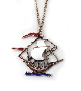 Xmas Vintage antique sailor ship boat necklace pendant - Picture 1 of 4