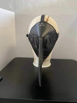 Máscara facial disfraz de cuero nariz larga Steampunk Plague Doctor, negra, talla única 🔥 Foto 1 de 4