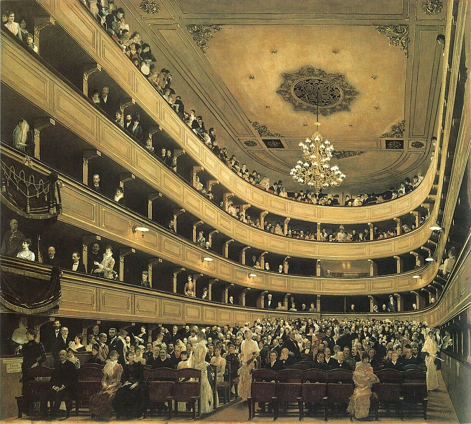 The Old Burgtheater (1888) firmado por Gustav Klimt - 17" x 22" impresión artística - 01052 Foto 1 de 1