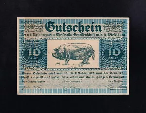 F.C. AUSTRIA , 10 HELLER 1920 , S/C- ( AUNC ) . - Picture 1 of 2